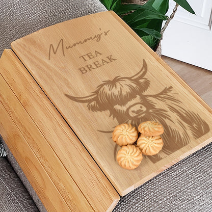Personalised Highland Cow Sofa Tray - MK&JD Gifts