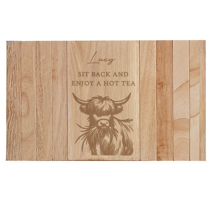 Personalised Highland Cow Sofa Tray - MK&JD Gifts