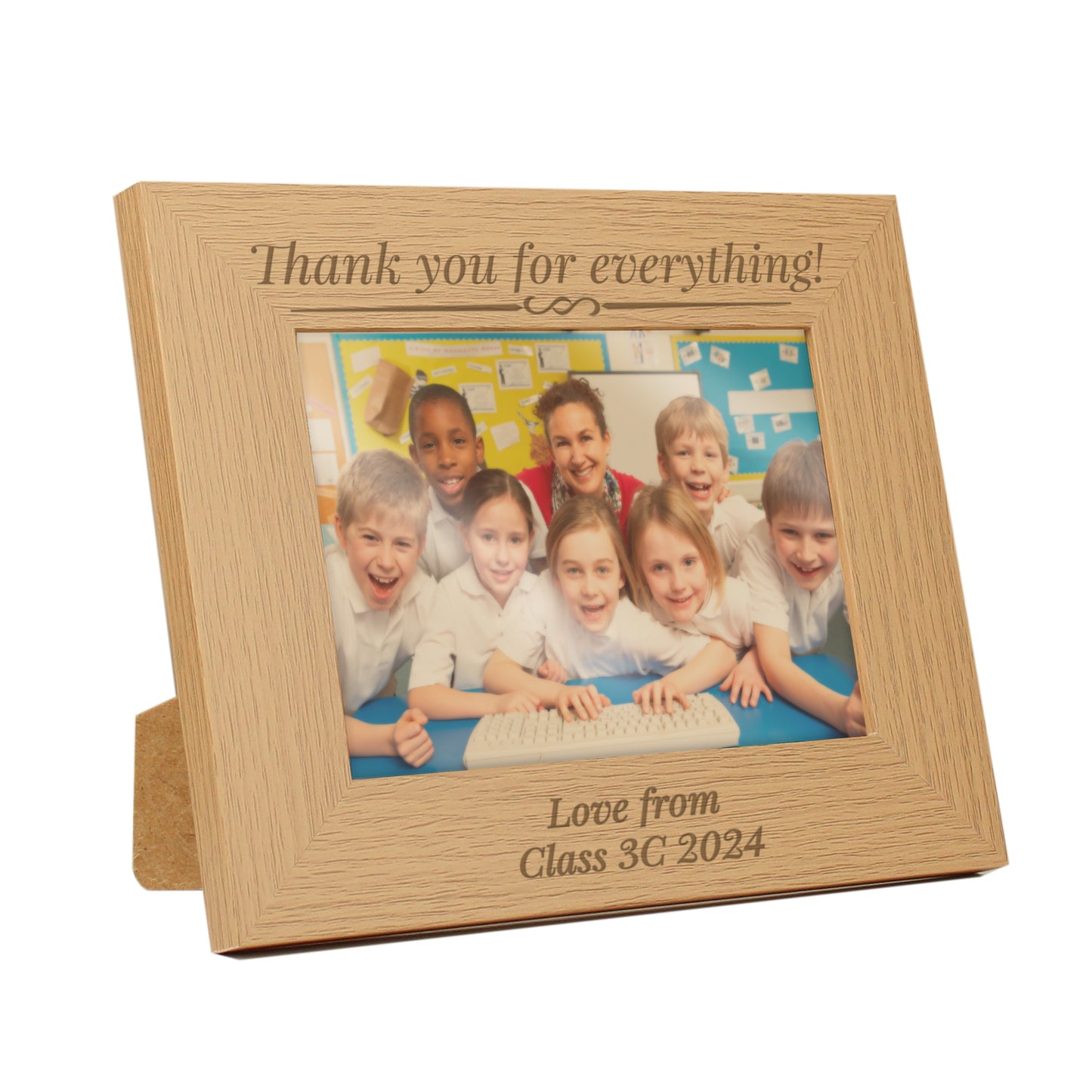 Personalised Formal 5x7 Landscape Oak Finish Photo Frame - MK&JD Gifts