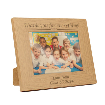 Personalised Formal 5x7 Landscape Oak Finish Photo Frame - MK&JD Gifts