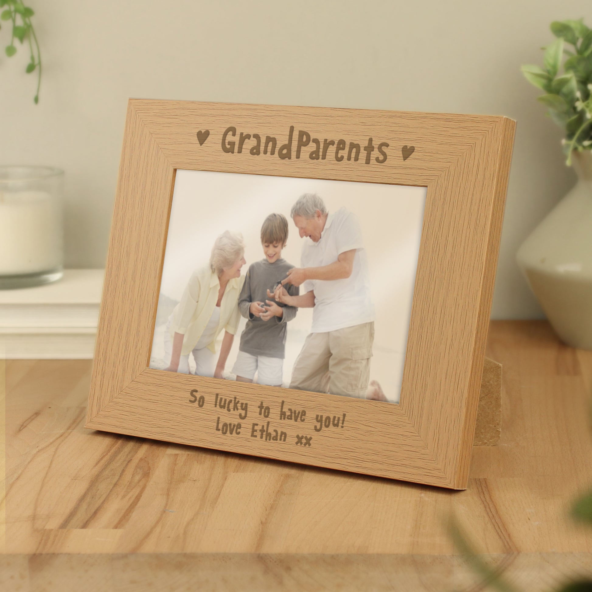 Personalised Grandparents 5x7 Landscape Wooden Photo Frame - MK&JD Gifts