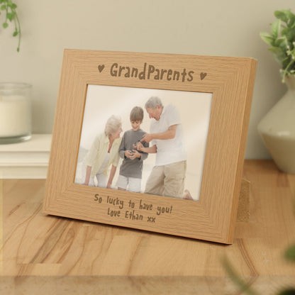 Personalised Grandparents 5x7 Landscape Wooden Photo Frame - MK&JD Gifts