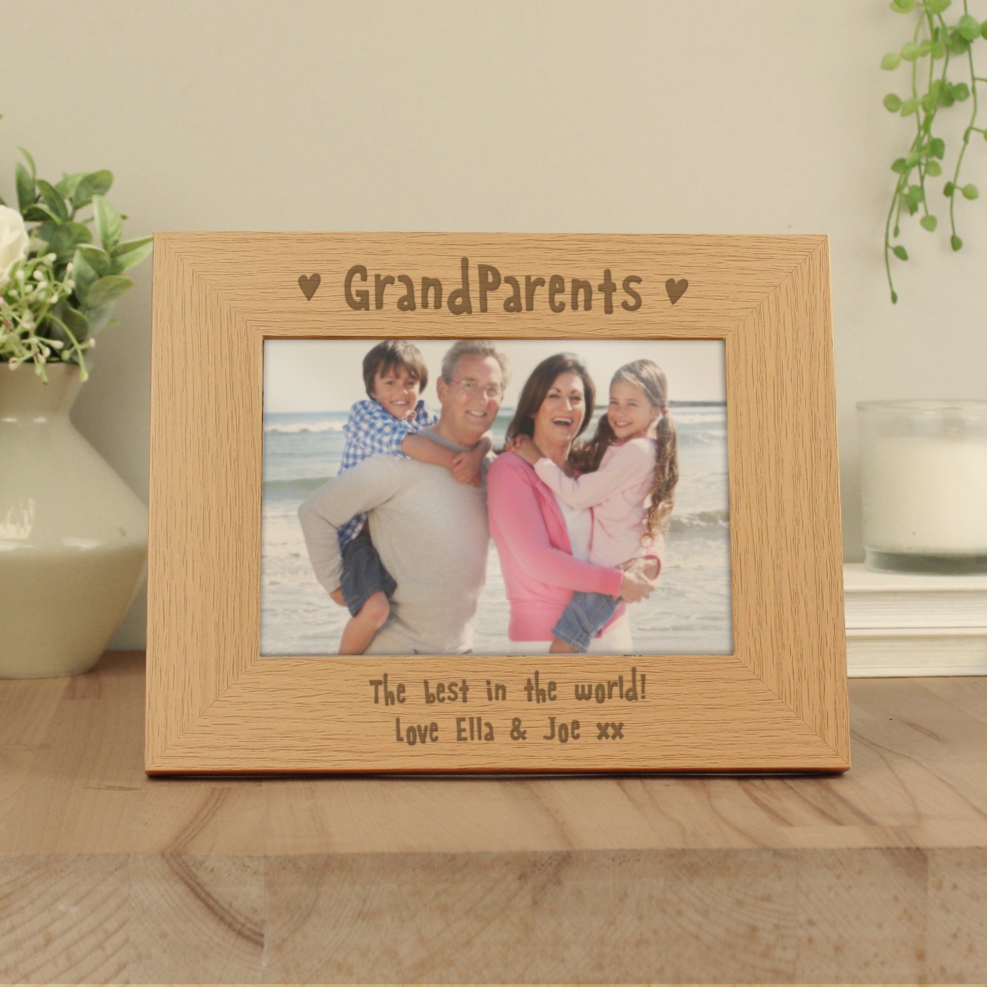Personalised Grandparents 5x7 Landscape Wooden Photo Frame - MK&JD Gifts