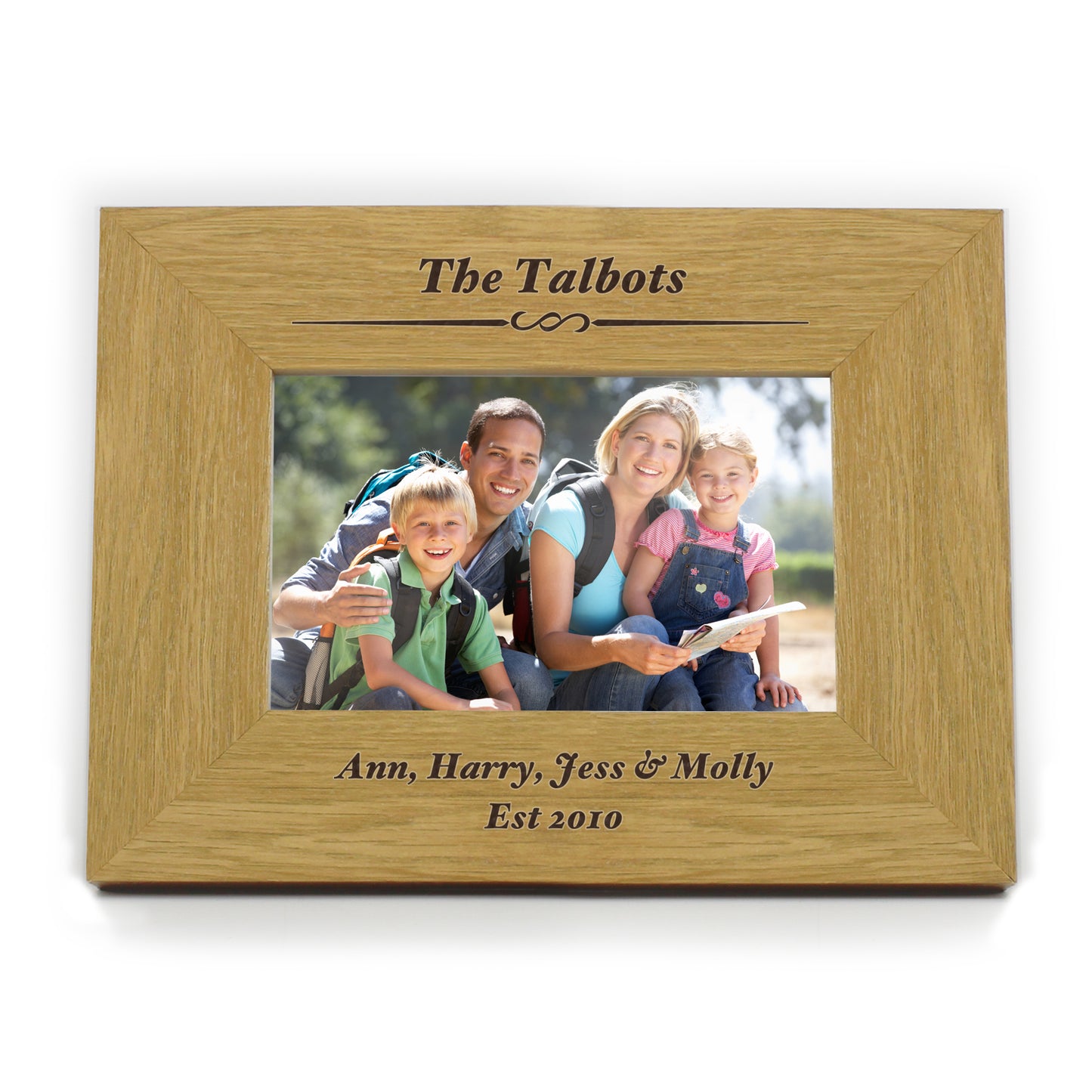 Personalised Formal 6x4 Landscape Oak Finish Photo Frame - MK&JD Gifts