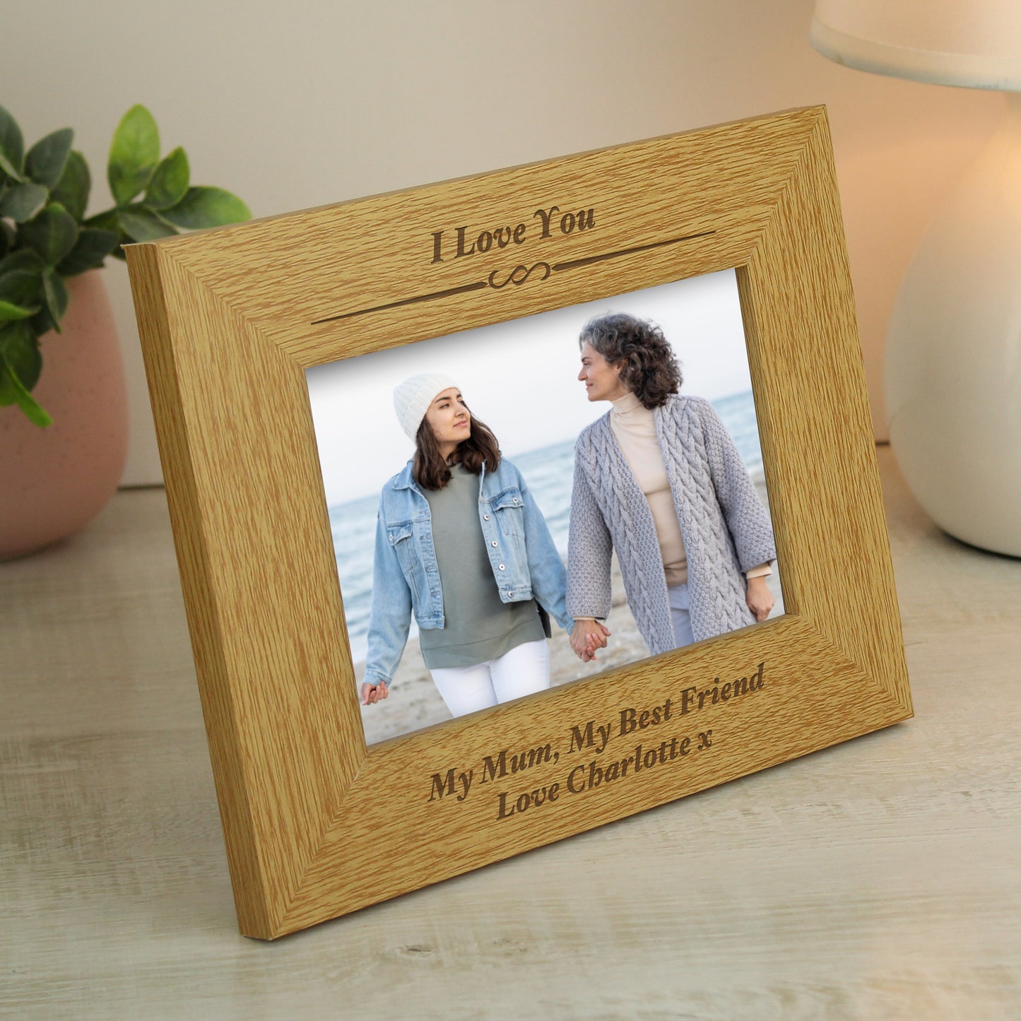 Personalised Formal 6x4 Landscape Oak Finish Photo Frame - MK&JD Gifts
