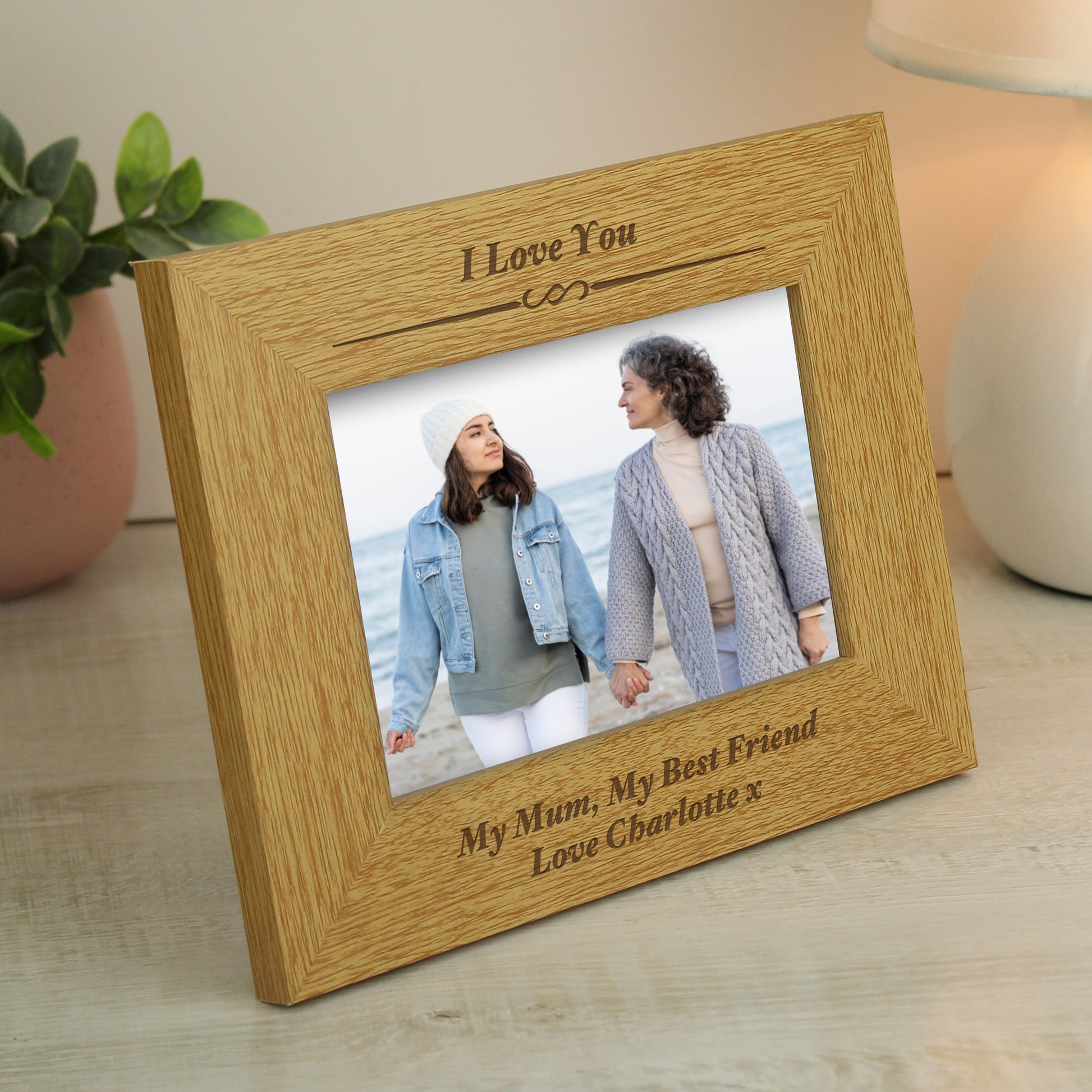 Personalised Formal 6x4 Landscape Oak Finish Photo Frame - MK&JD Gifts