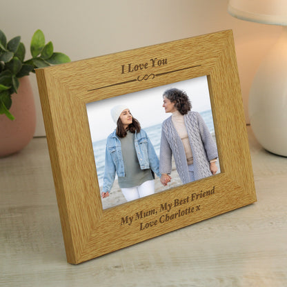 Personalised Formal 6x4 Landscape Oak Finish Photo Frame - MK&JD Gifts