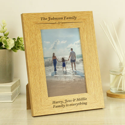 Personalised Formal 6x4 Oak Finish Photo Frame - MK&JD Gifts
