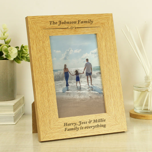 Personalised Formal 6x4 Oak Finish Photo Frame - MK&JD Gifts