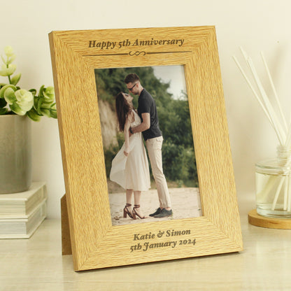 Personalised Formal 6x4 Oak Finish Photo Frame - MK&JD Gifts
