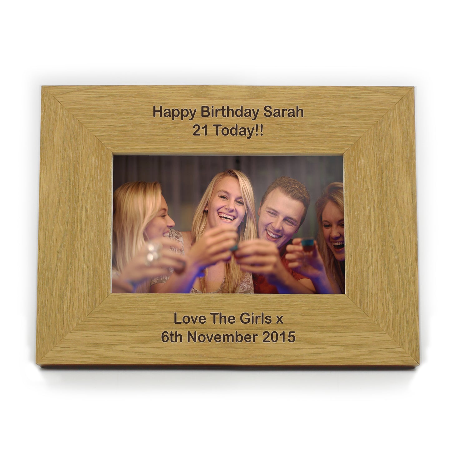 Personalised Long Message 6x4 Landscape Oak Finish Photo Frame - MK&JD Gifts
