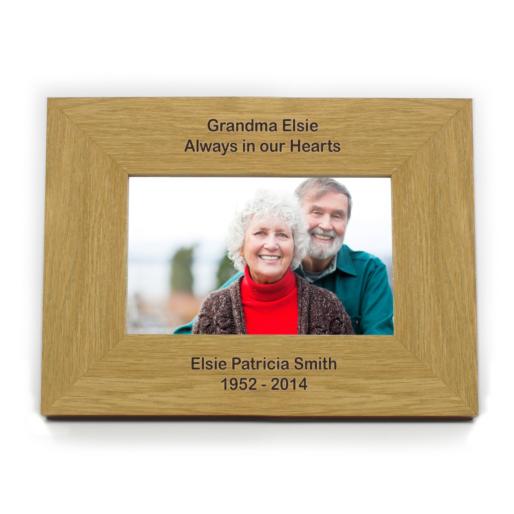 Personalised Long Message 6x4 Landscape Oak Finish Photo Frame - MK&JD Gifts