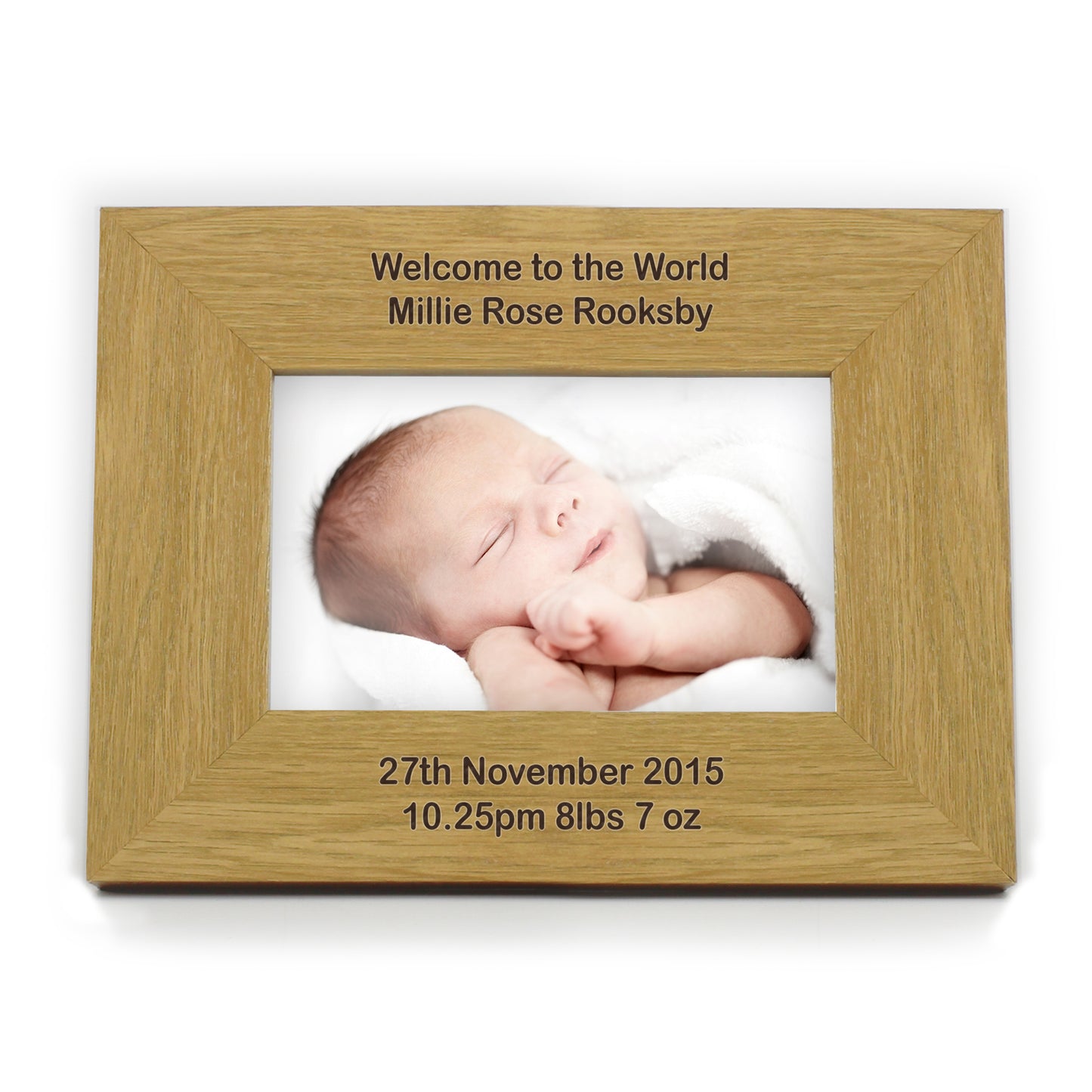 Personalised Long Message 6x4 Landscape Oak Finish Photo Frame - MK&JD Gifts