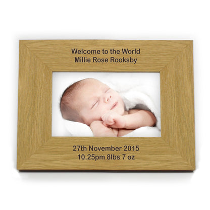 Personalised Long Message 6x4 Landscape Oak Finish Photo Frame - MK&JD Gifts