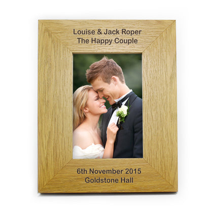 Personalised Long Message 6x4 Oak Finish Photo Frame - MK&JD Gifts