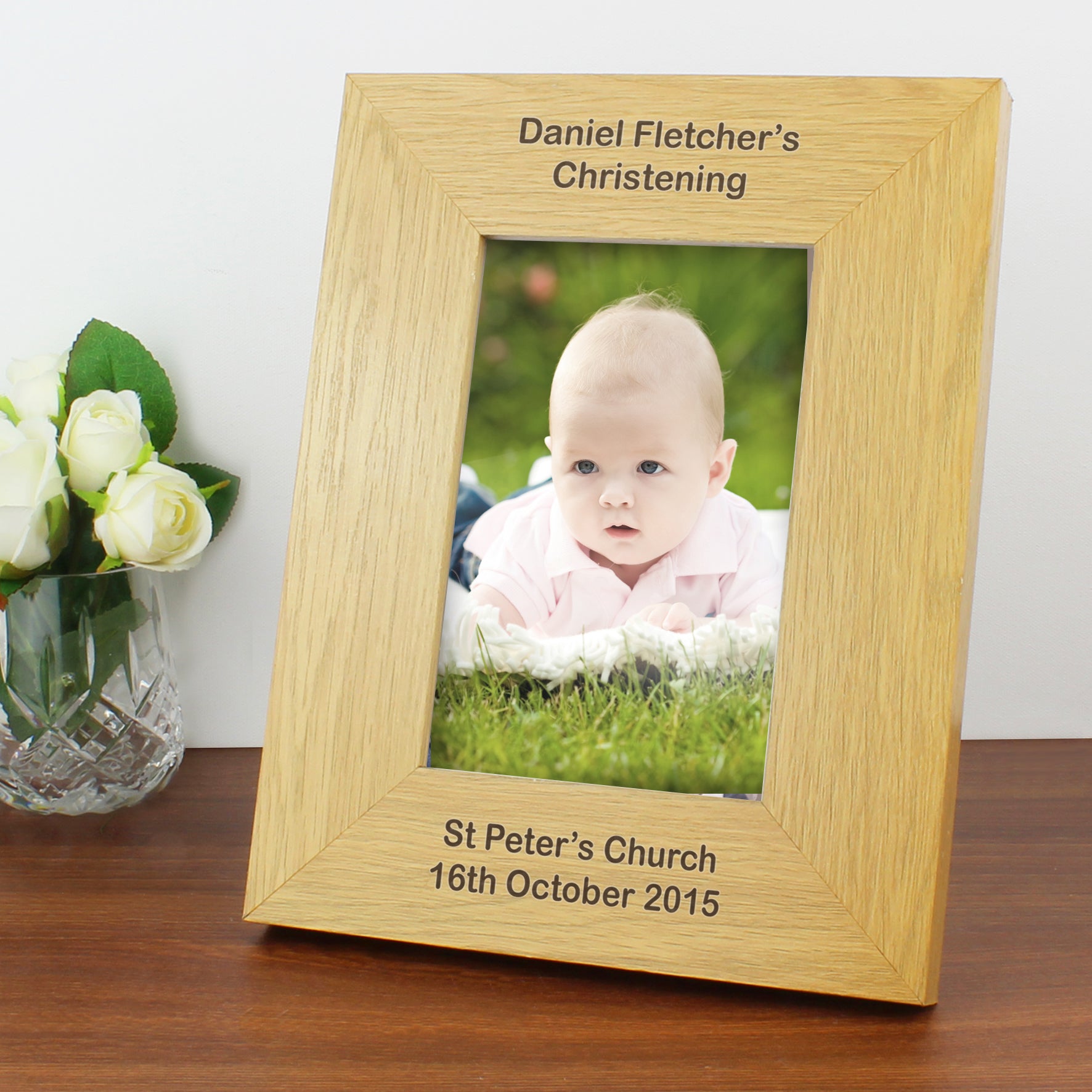 Personalised Long Message 6x4 Oak Finish Photo Frame - MK&JD Gifts