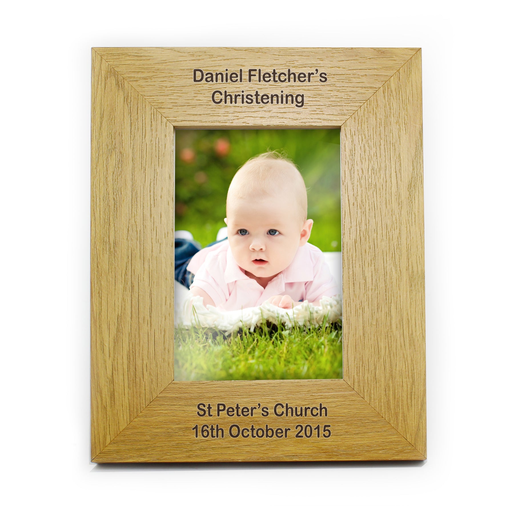 Personalised Long Message 6x4 Oak Finish Photo Frame - MK&JD Gifts