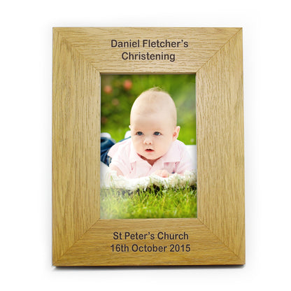 Personalised Long Message 6x4 Oak Finish Photo Frame - MK&JD Gifts
