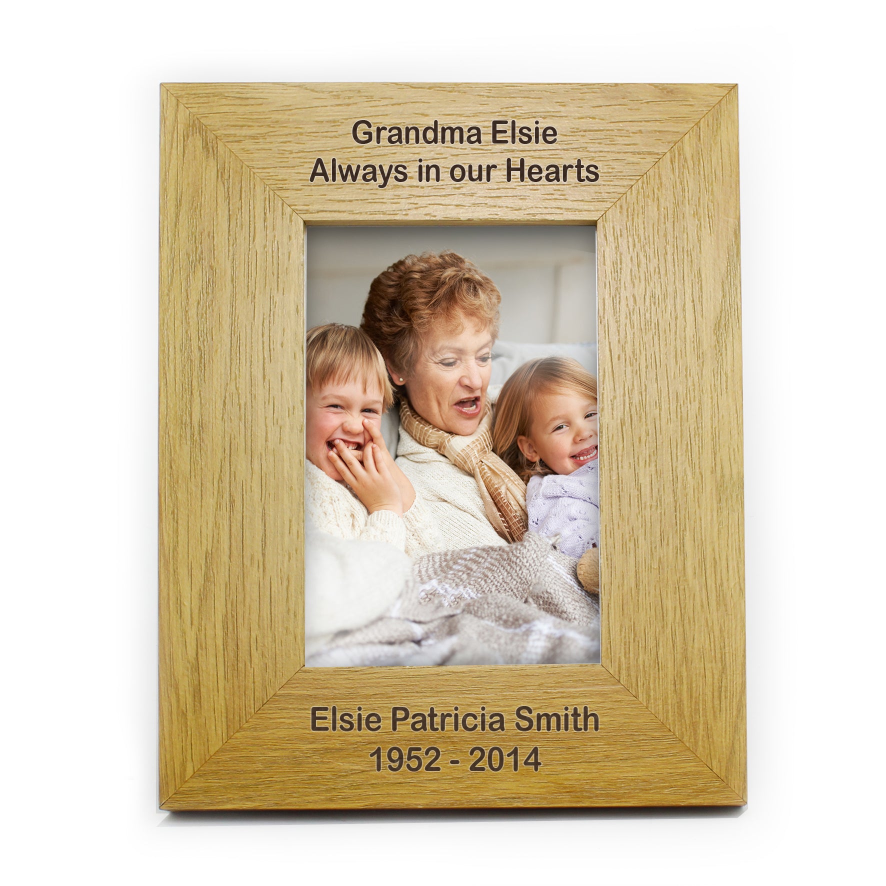 Personalised Long Message 6x4 Oak Finish Photo Frame - MK&JD Gifts