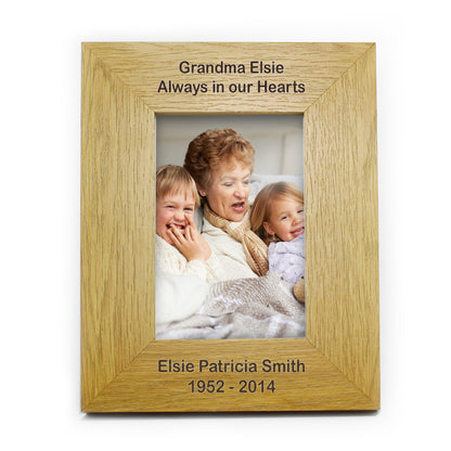 Personalised Long Message 6x4 Oak Finish Photo Frame - MK&JD Gifts