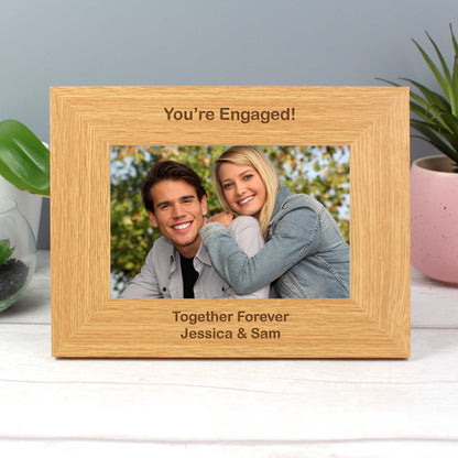 Personalised Short Message 6x4 Landscape Oak Finish Photo Frame - MK&JD Gifts