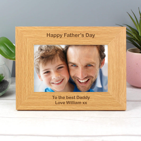 Personalised Short Message 6x4 Landscape Oak Finish Photo Frame - MK&JD Gifts