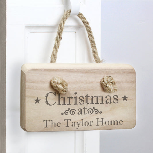 Personalised Christmas Wooden Sign - MK&JD Gifts