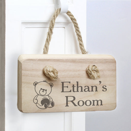 Personalised Teddy Wooden Sign - MK&JD Gifts