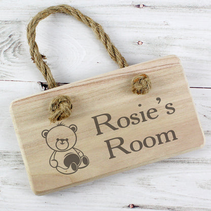 Personalised Teddy Wooden Sign - MK&JD Gifts