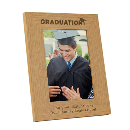 Personalised Graduation 5x7 Oak Finish Photo Frame - MK&JD Gifts