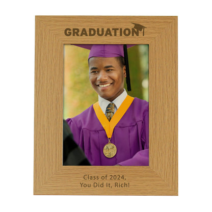 Personalised Graduation 5x7 Oak Finish Photo Frame - MK&JD Gifts