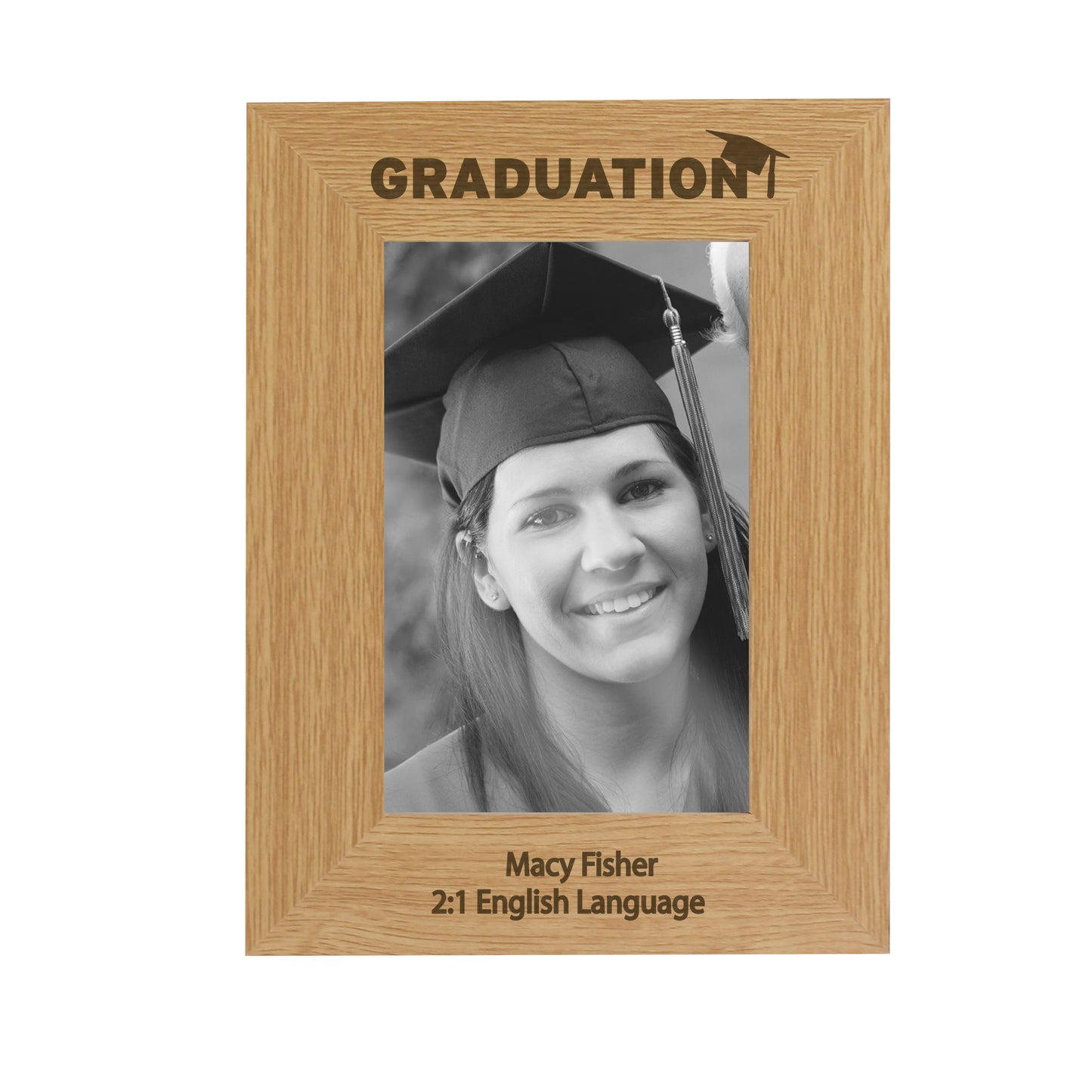 Personalised Graduation 6x4 Oak Finish Photo Frame - MK&JD Gifts