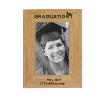 Personalised Graduation 6x4 Oak Finish Photo Frame - MK&JD Gifts