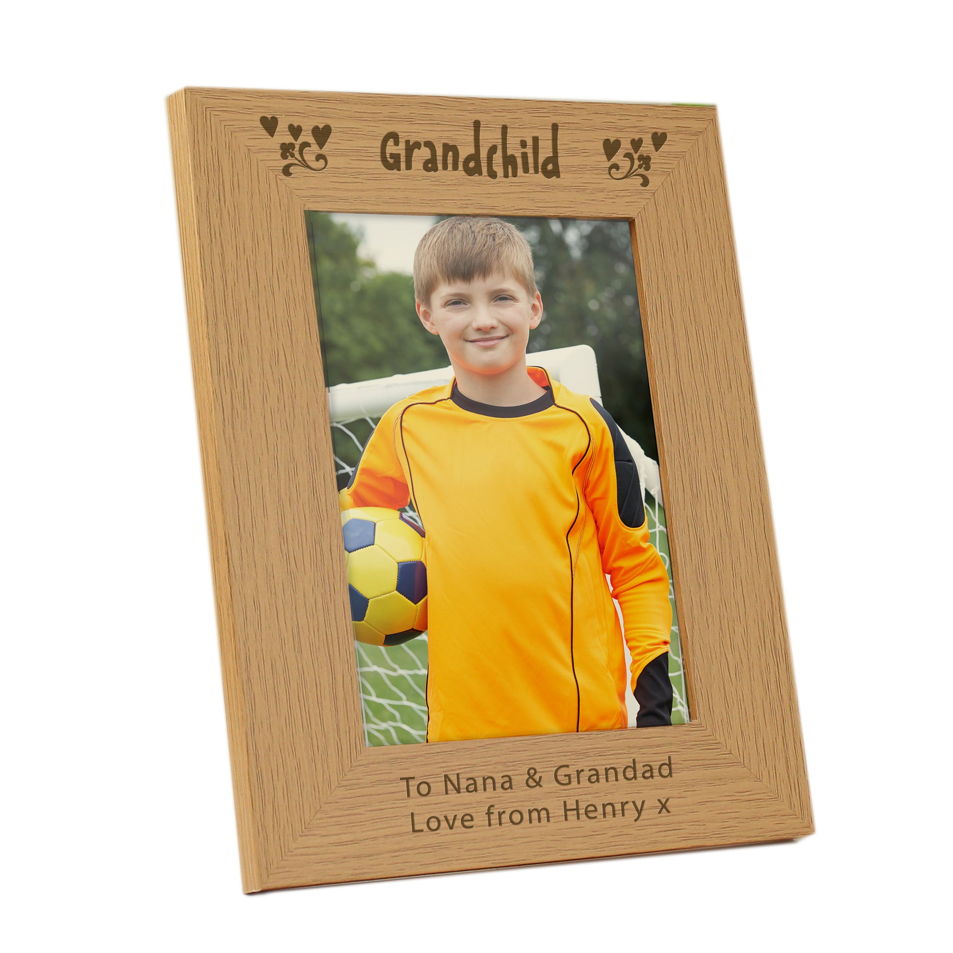 Personalised Grandchild 5x7 Oak Finish Photo Frame - MK&JD Gifts