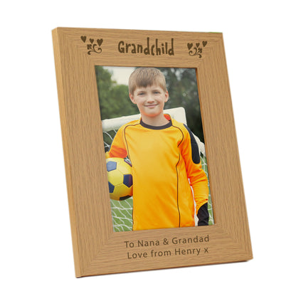 Personalised Grandchild 5x7 Oak Finish Photo Frame - MK&JD Gifts