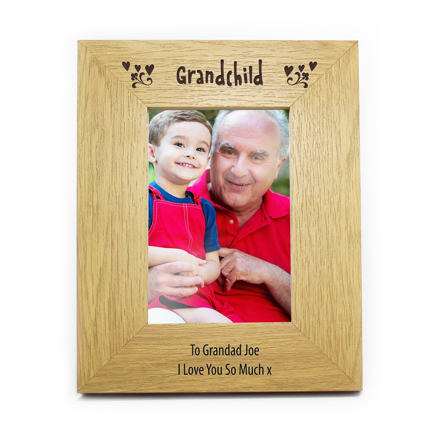 Personalised Oak Finish 6x4 Grandchild Photo Frame - MK&JD Gifts