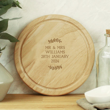 Personalised Wreath Chopping Board - MK&JD Gifts