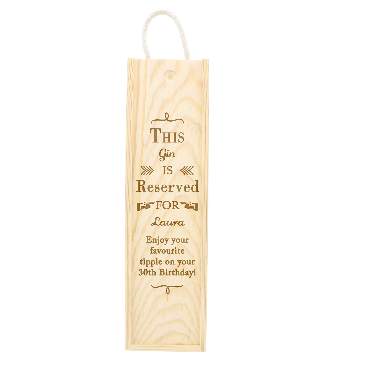 Personalised Reserved For Wooden Wine Bottle Box - MK&JD Gifts