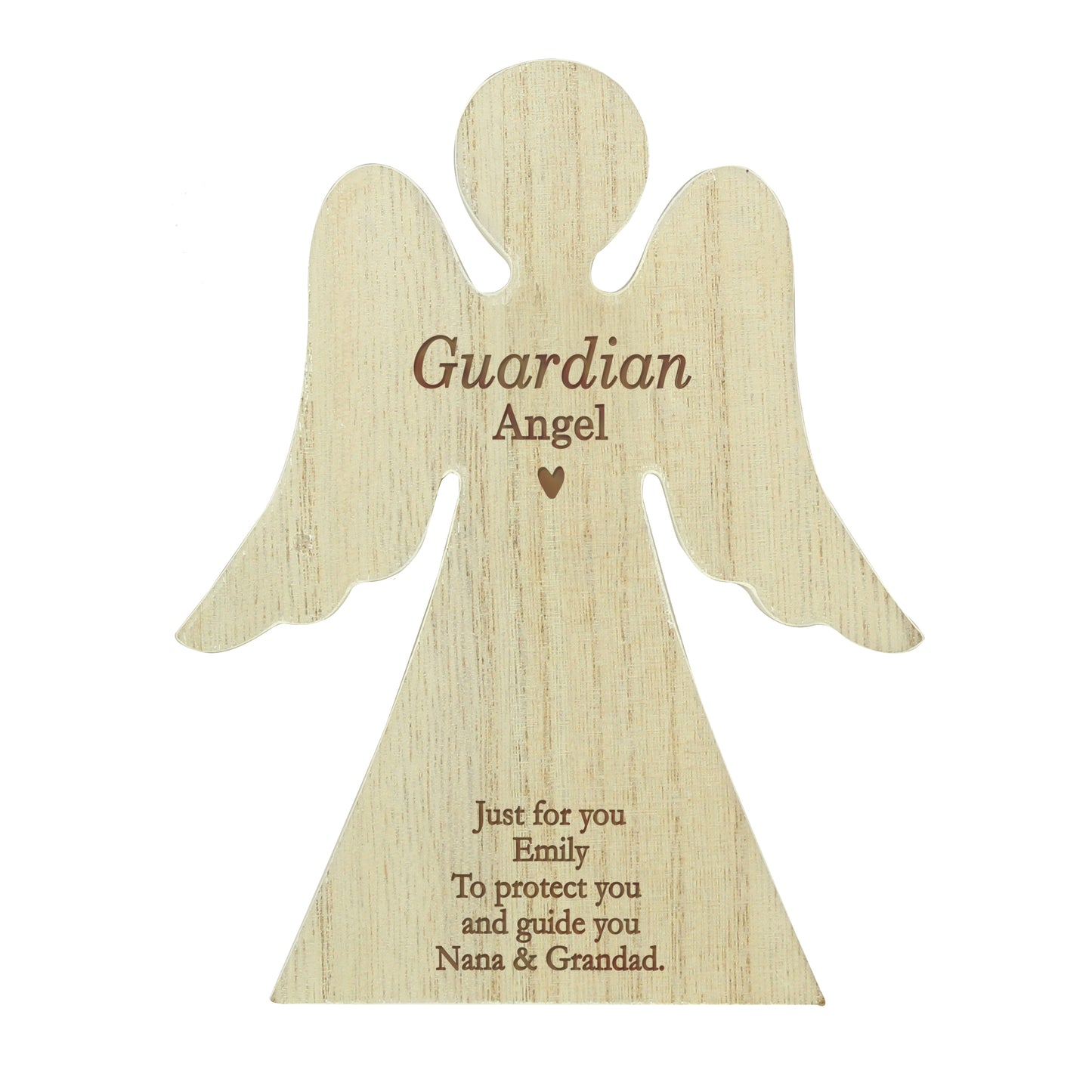 Personalised Rustic Wooden Angel Decoration - MK&JD Gifts