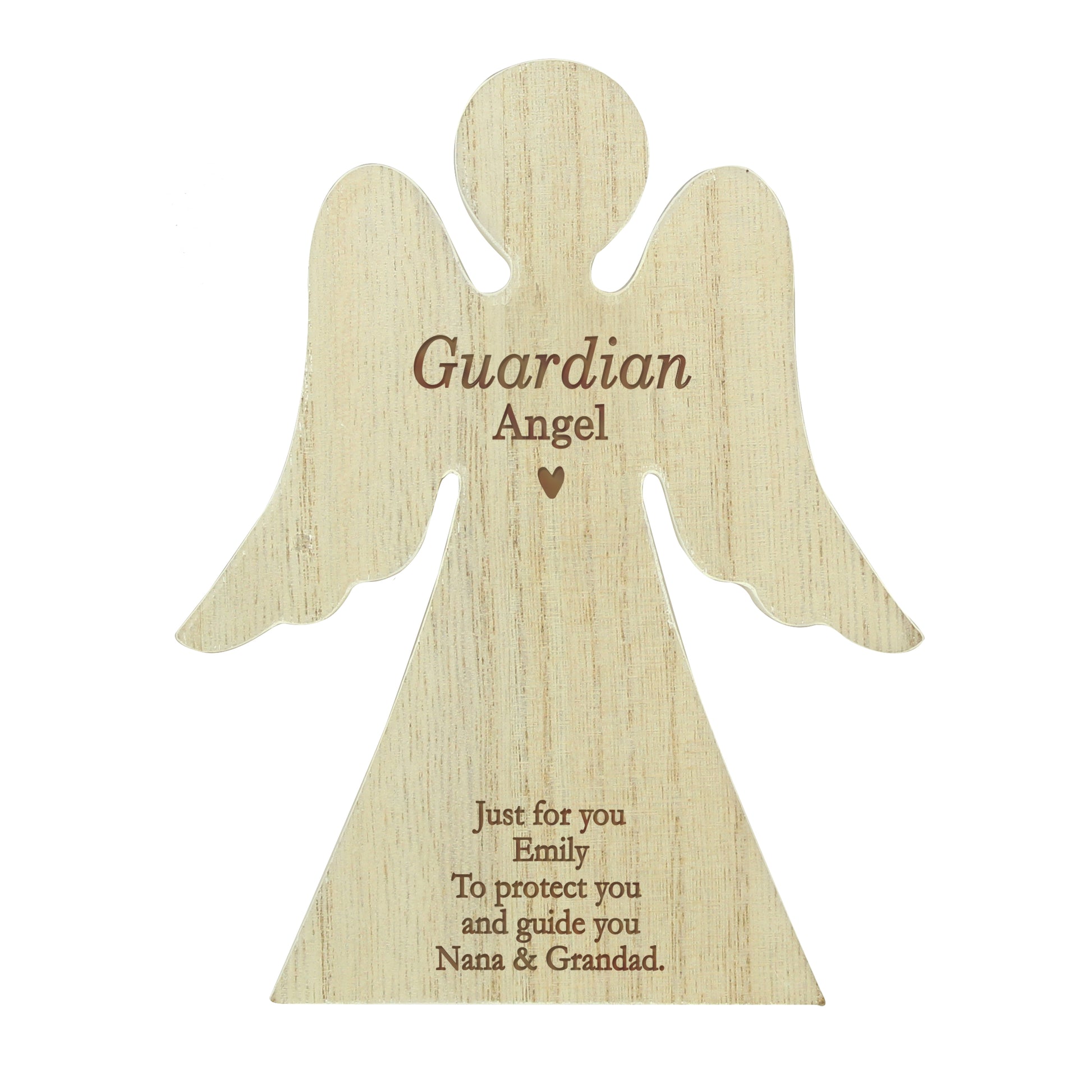 Personalised Rustic Wooden Angel Decoration - MK&JD Gifts