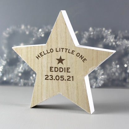 Personalised Rustic Wooden Star Decoration - MK&JD Gifts