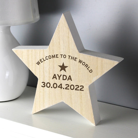 Personalised Rustic Wooden Star Decoration - MK&JD Gifts