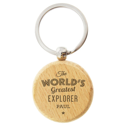 Personalised 'The World's Greatest' Wooden Keyring - MK&JD Gifts