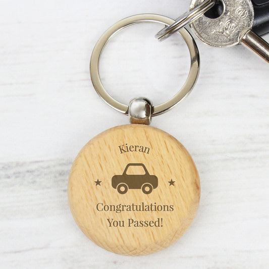 Personalised 'Car Motif' Wooden Keyring - MK&JD Gifts