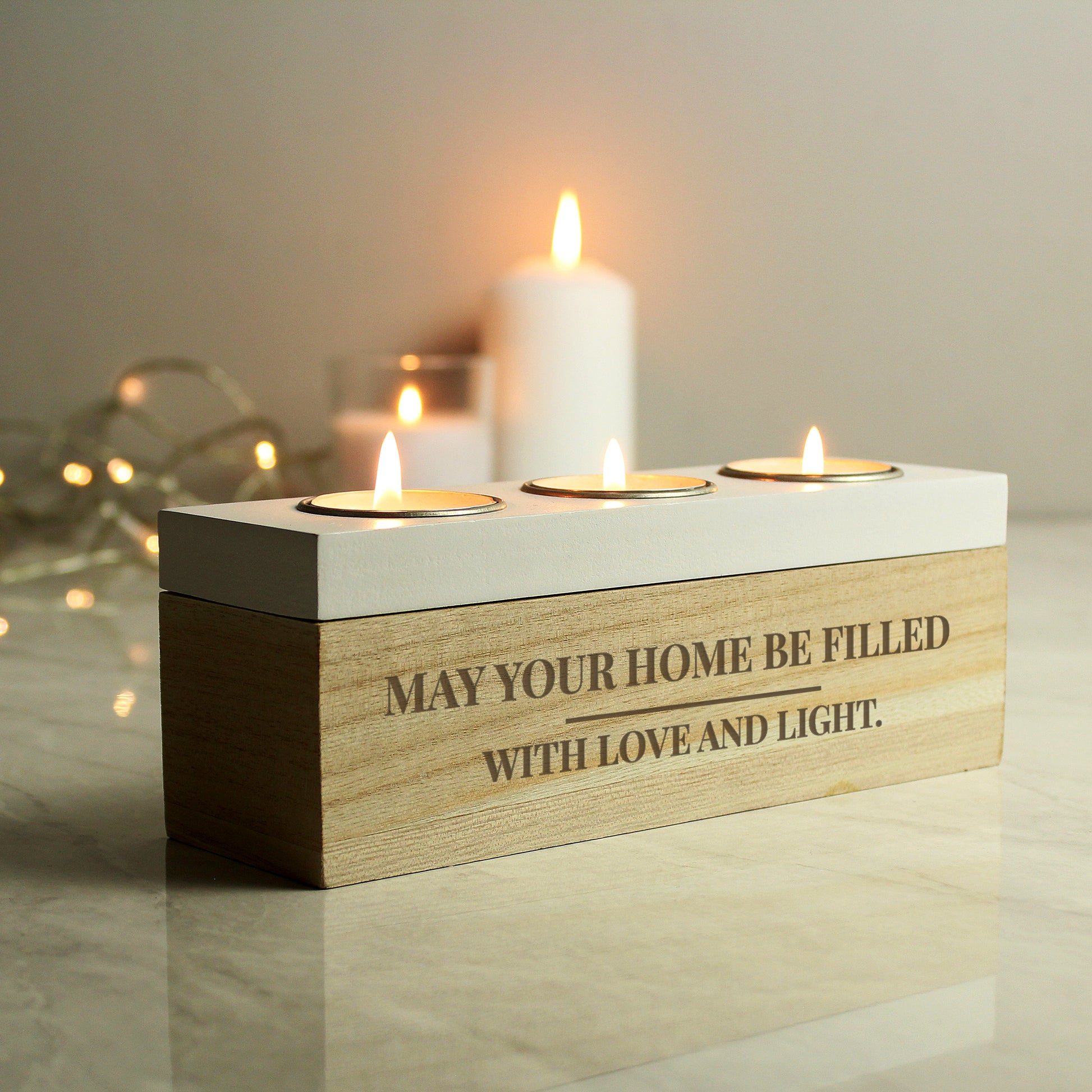 Personalised Classic Triple Tea Light Box - MK&JD Gifts