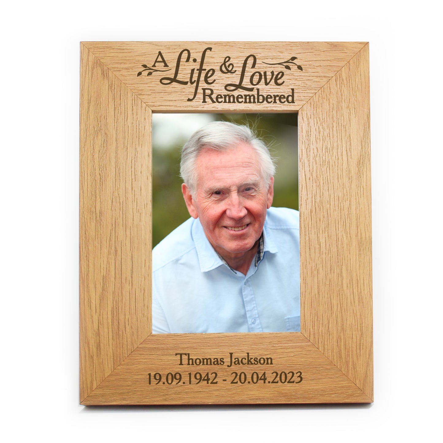 Personalised Life & Love 6x4 Oak Finish Photo Frame - MK&JD Gifts
