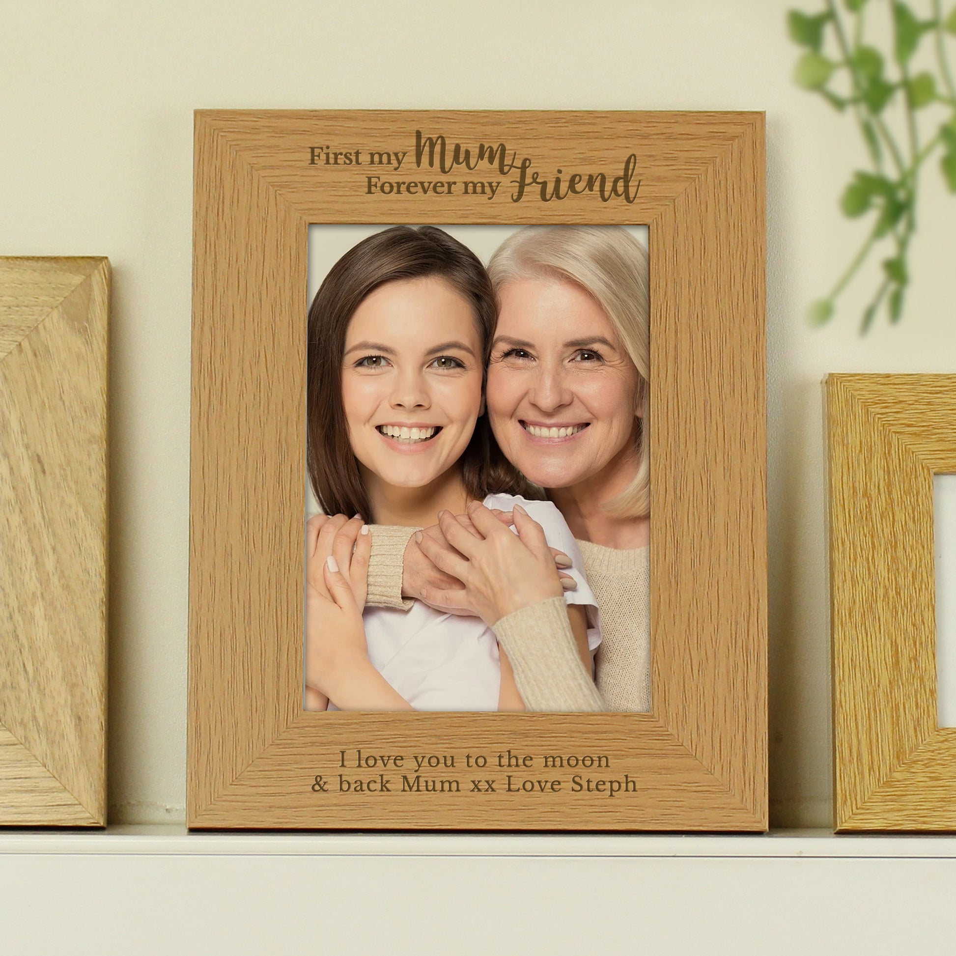 Personalised First My Mum Forever My Friend 5x7 Oak Finish Photo Frame - MK&JD Gifts