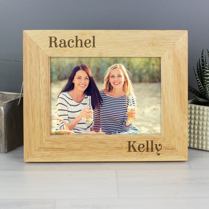 Personalised Couples 6x4 Oak Finish Photo Frame - MK&JD Gifts