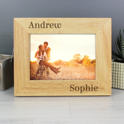 Personalised Couples 6x4 Oak Finish Photo Frame - MK&JD Gifts