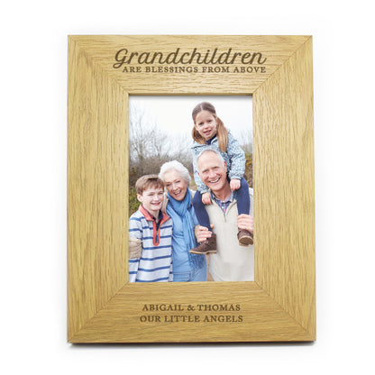 Personalised Grandchildren Are A Blessing 6x4 Oak Finish Photo Frame - MK&JD Gifts